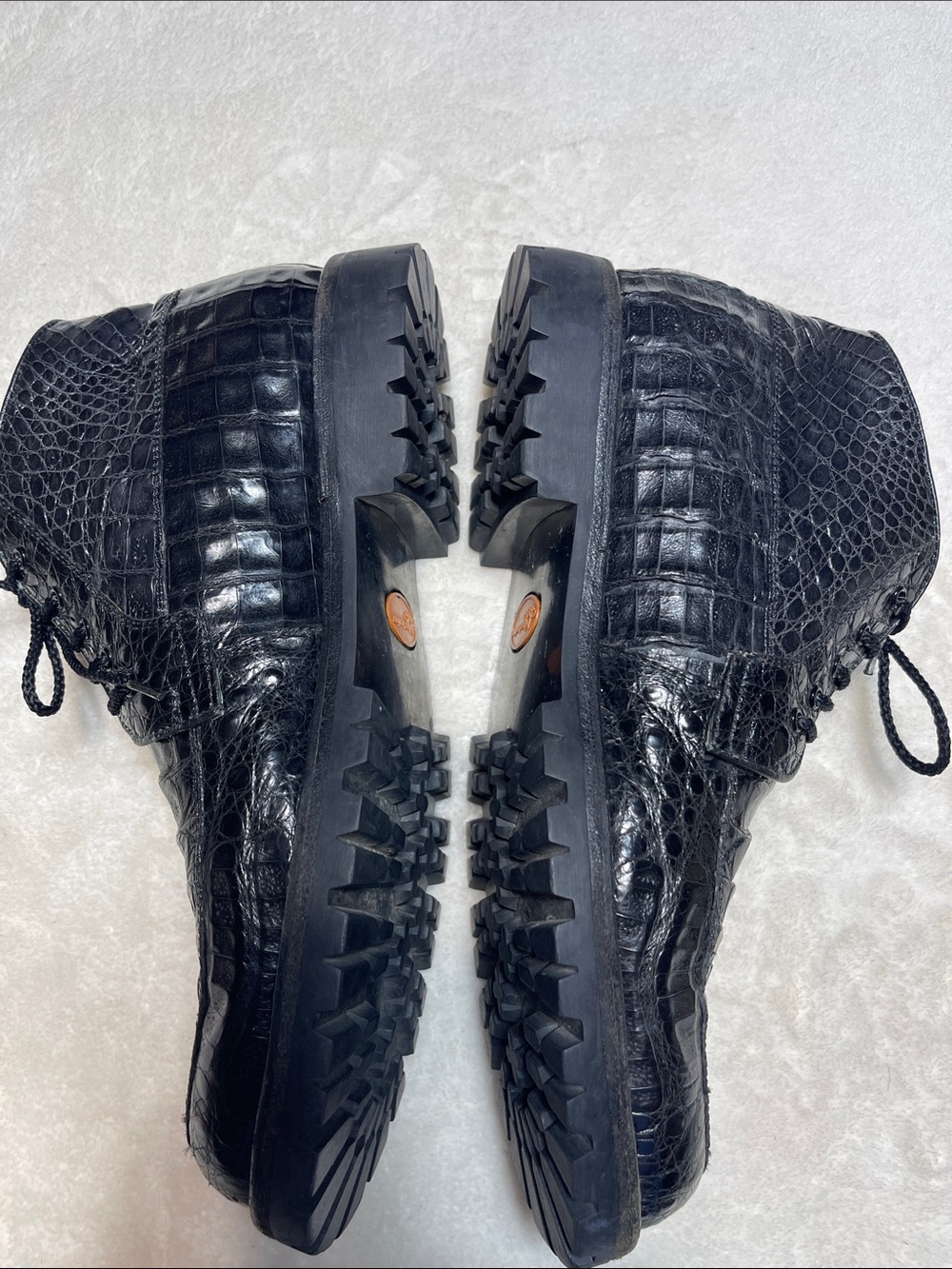 BERNINI Men's Black Croc-Embossed Chukka Boots Size 12 - Picture 2 of 8